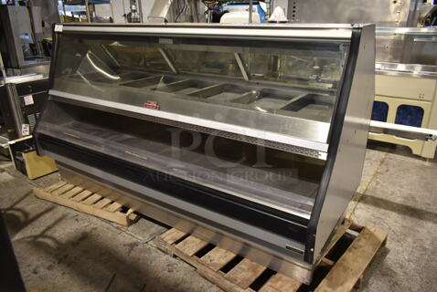 Custom Deli's Inc DILW8CBSS Stainless Steel Commercial Floor Style Heated Display Case Merchandiser. 120/208 Volts, 3 Phase. 
