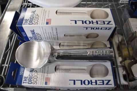 5 BRAND NEW IN BOX! Zeroll 1010 Metal Scoopers. 7.5". 5 Times Your Bid!