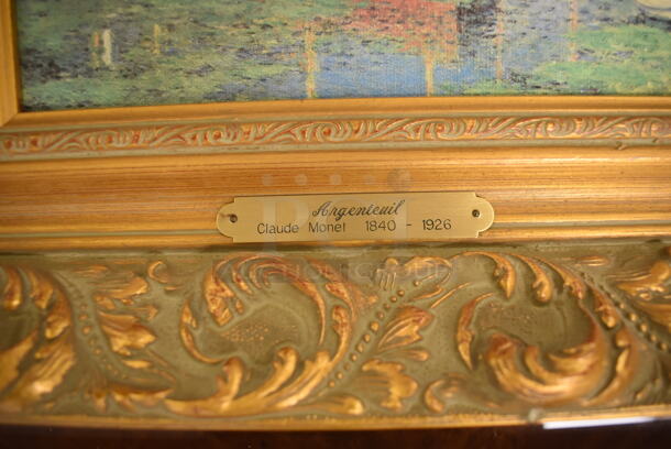 Framed Canvas Painting Reproduction of Argenteuil by Claude Monet From Art Dealer Ed Mero! - Image 4 of 6