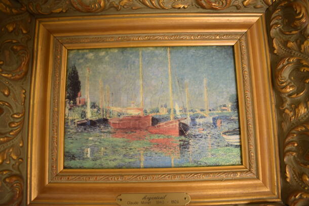 Framed Canvas Painting Reproduction of Argenteuil by Claude Monet From Art Dealer Ed Mero! - Image 5 of 6