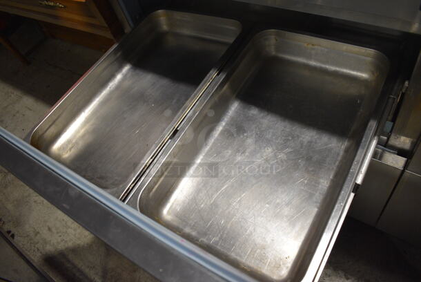 Delfield Model UCD4464N-12-DD5 Stainless Steel Commercial Sandwich Salad Prep Table Bain Marie Mega Top w/ 4 Drawers on Commercial Casters. 115 Volts, 1 Phase. 64.5x32x40. Tested and Working! - Image 8 of 9