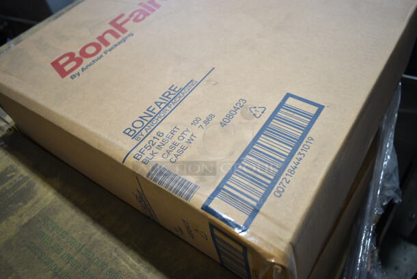 PALLET LOT of 30 BRAND New Boxes Including Approx 25 8"x13" 35/5 White Freezer 25# Bundle Sheets, Eco-Products EP-RC16 16 oz. PLA Plastic Compostable Rectangular Deli Container and Lid - 300/Case, BonFair BF5216 BLK Inserts. 30 Times Your Bid!  - Image 4 of 5