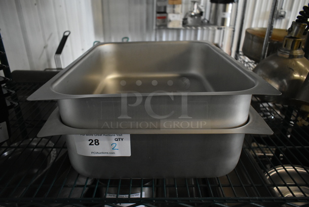 2 Metal Chafing Drop In Bins. 1/1x4. 2 Times Your Bid!