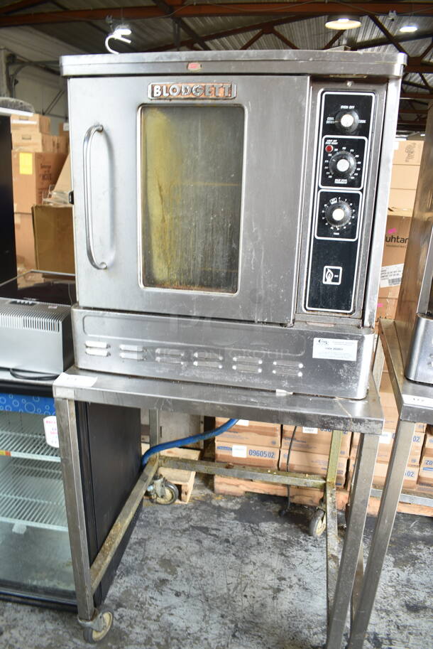 Blodgett Stainless Steel Commercial Natural Gas Powered Half Size Convection Oven w/ View Through Door, Metal Oven Racks, Thermostatic Controls and Equipment Stand on Commercial Casters.  - Image 2 of 7