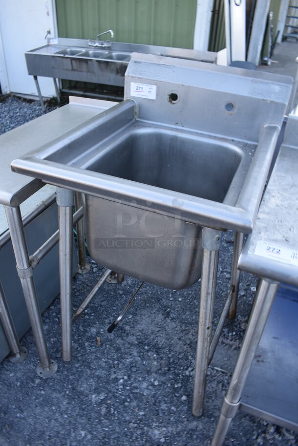 Eagle Stainless Steel Commercial Single Bay Sink. 23x28x44 - Image 3 of 6
