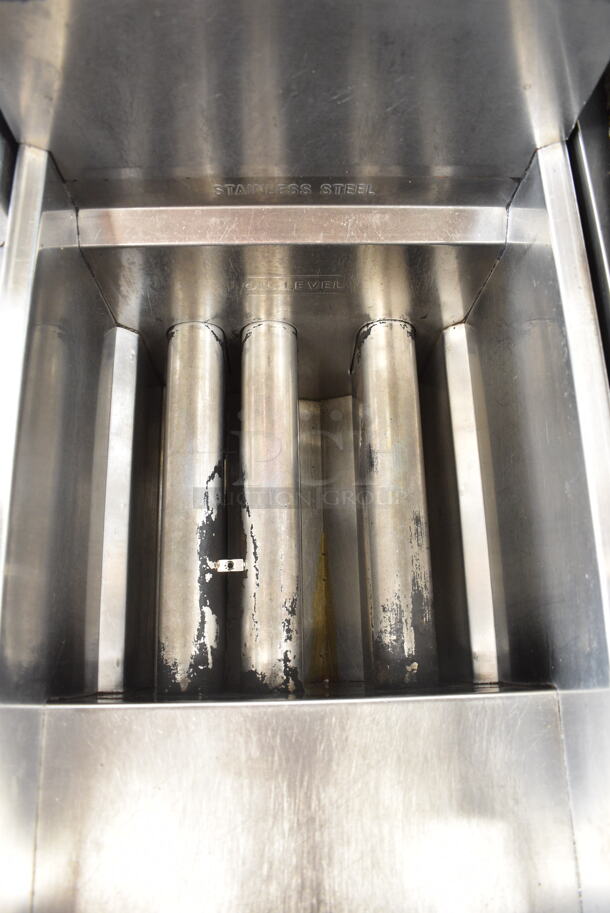 American Range Stainless Steel Commercial Floor Style Natural Gas Powered Deep Fat Fryer.  - Image 2 of 3