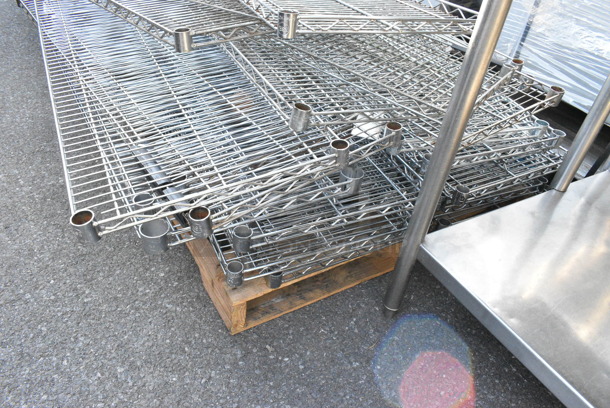 ALL ONE MONEY! PALLET LOT of Chrome Finish Wire Shelves. Includes 48x18x2 - Image 2 of 2