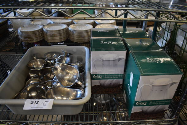 ALL ONE MONEY! Tier Lot of Various Items Including Metal Gravy Boats and Choice Beverage Server Urns - Image 2 of 5