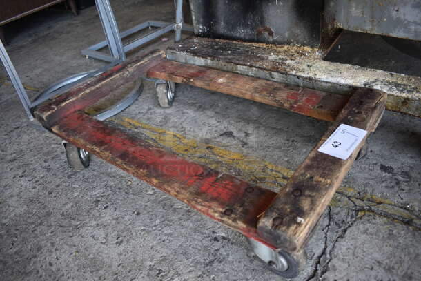 Wooden Dolly on Commercial Casters. 30x18x6.5 - Image 2 of 4