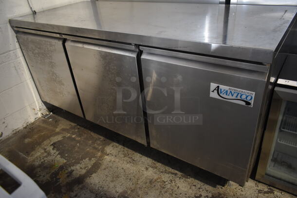 Avantco 178TUC72R Stainless Steel Commercial 3 Door Undercounter Cooler on Commercial Casters. 115 Volts, 1 Phase. Tested and Powers On But Does Not Get Cold - Image 3 of 9