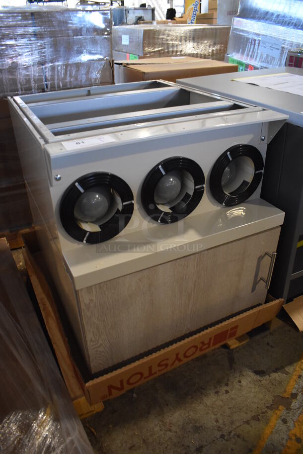 BRAND NEW! Royston Metal Soda Station w/ 3 Cup Dispensers and 2 Doors. 24x31x27 - Image 2 of 5