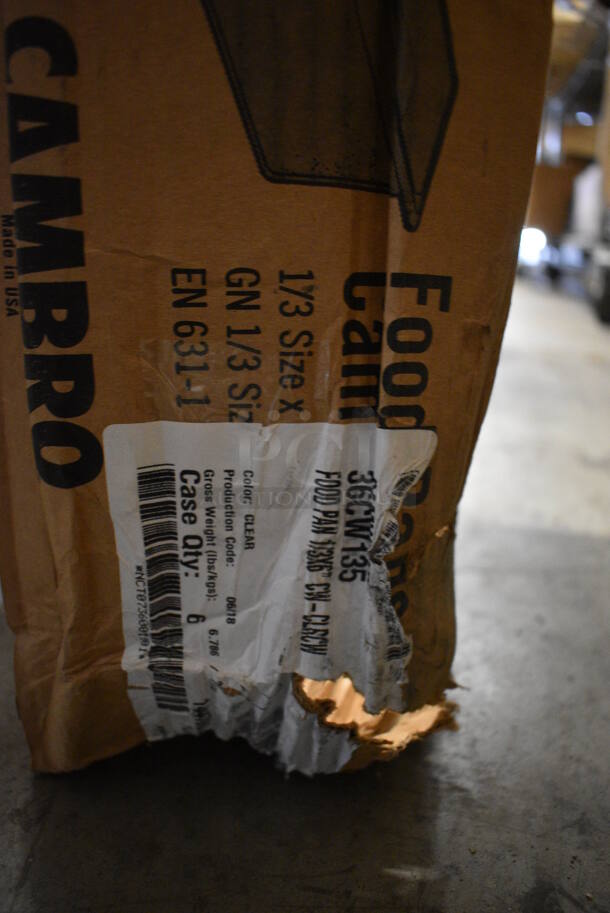 ALL ONE MONEY! Lot of 5 BRAND NEW IN BOX! Cambro Clear Poly 1/3 Size Drop In Bins! 1/3x6 - Image 4 of 4