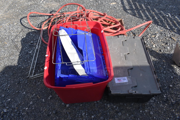ALL ONE MONEY! Lot of Various Poly Bins and Hose - Image 1 of 5