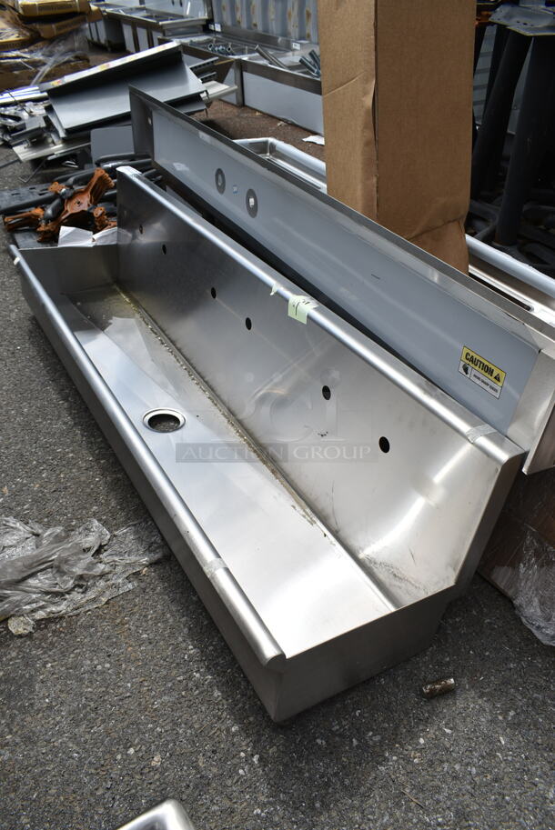 BRAND NEW SCRATCH AND DENT! Regency 600HSMS1872 72" x 17 1/2" Multi-Station Hand Sink for 3 Wall Mounted Faucets. No Brackets. - Image 2 of 5