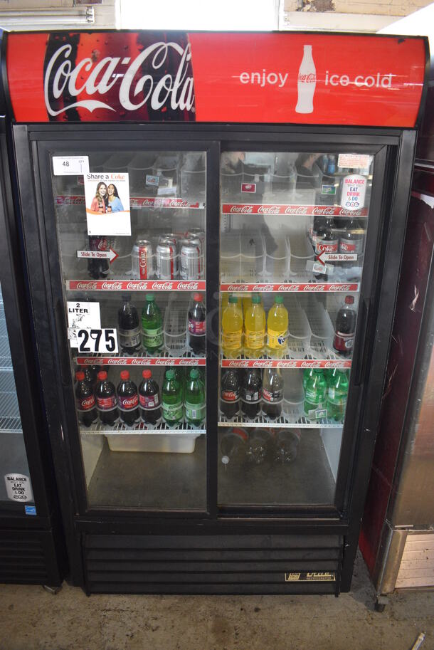 True Metal Commercial 2 Door Reach In Cooler Merchandiser w/ Poly Coated Racks. 115 Volts, 1 Phase. 44x30x79. Tested and Working! - Image 1 of 6