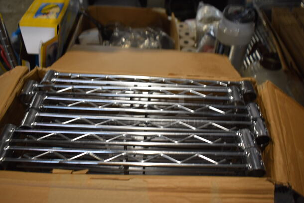 Box of 6 BRAND NEW HDX Chrome Finish Shelves. 48x18x1.5, 72" - Image 5 of 6