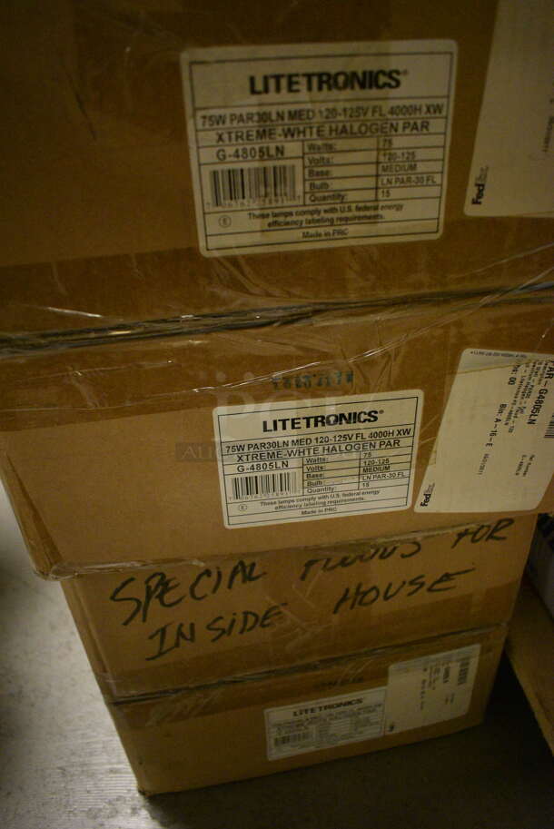 ALL ONE MONEY! Pallet Lot of Various Items Including Halogen-IR Floodlight, Reflector Light Bulbs, Micro Mini CFL, 40W Globe Light, Floor Sealer, Air Compressor, and Plastic Containers - Image 5 of 12