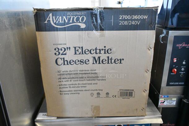 BRAND NEW IN BOX! Avantco 177CHSME32M Stainless Steel Commercial Countertop Electric Powered 32" Cheese Melter. 208/240 Volts. - Image 2 of 3