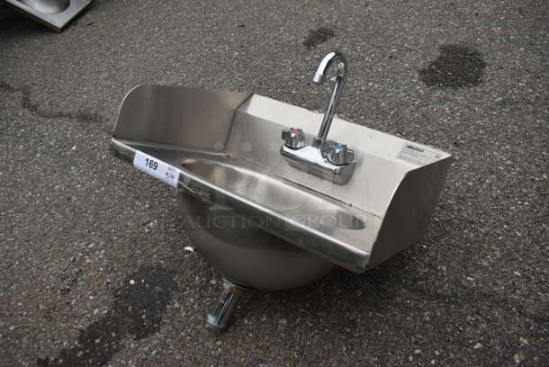 Eagle HSA-10-F-LRS Commercial Stainless Steel Wall Mount Hand Washing Sink With Gooseneck Faucet. - Image 3 of 5