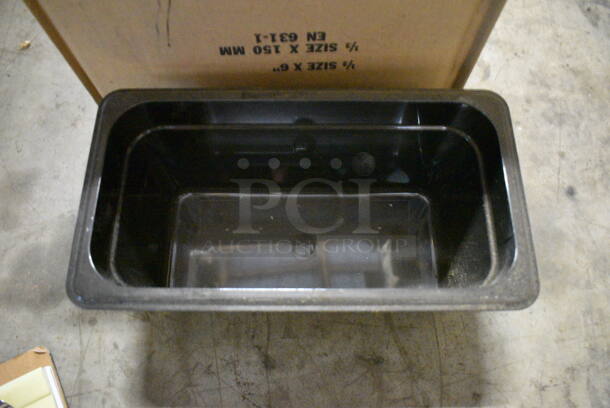 ALL ONE MONEY! Lot of 4 BRAND NEW IN BOX! Cambro Black Poly 1/3 Size Drop In Bins! 1/3x6 - Image 3 of 4