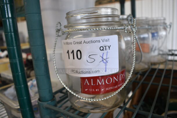 5 Glass Jars. 4.5x4.5x6. 5 Times Your Bid!