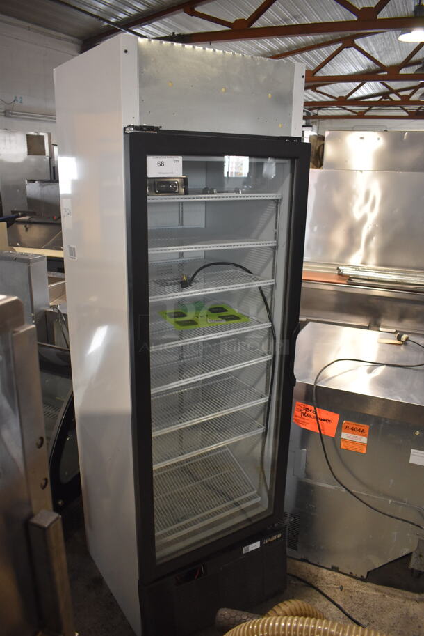 Habco SE18 One-Section Display Cooler With Swing Door in White With Black Framing Around Door On Polycoated Casters. 115V/1 Phase Tested And Powers On But Does Not Get Cold - Image 2 of 5