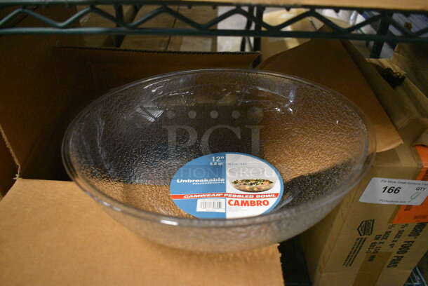 12 BRAND NEW IN BOX! Cambro Clear Poly Bowls. 12.5x12.5x3.5. 12 Times Your Bid!
