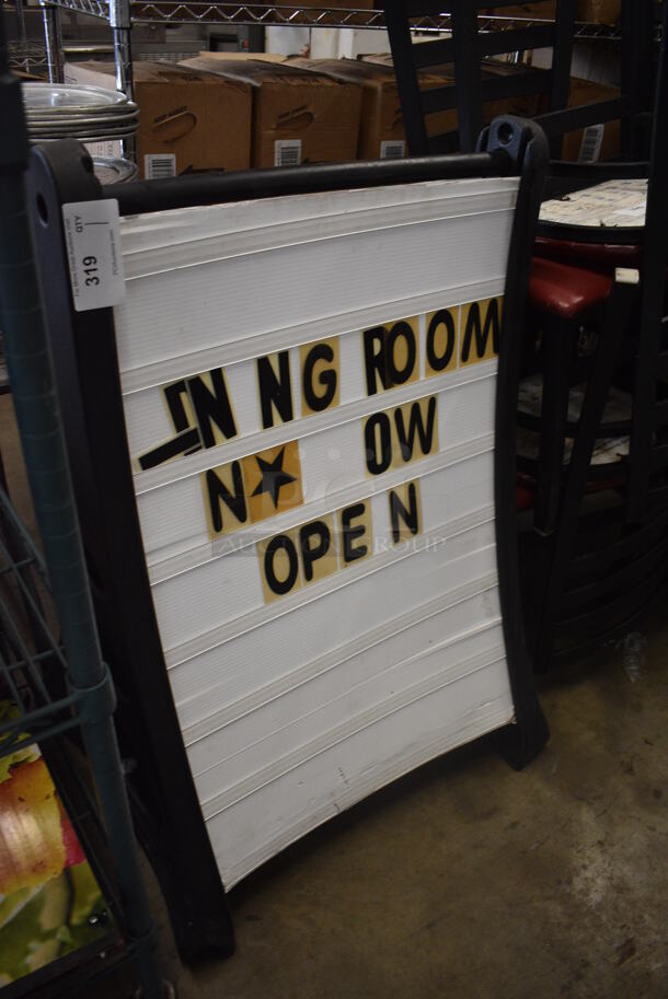 Black Poly A Frame Sidewalk Sign. 29x23x41.5 - Image 3 of 3