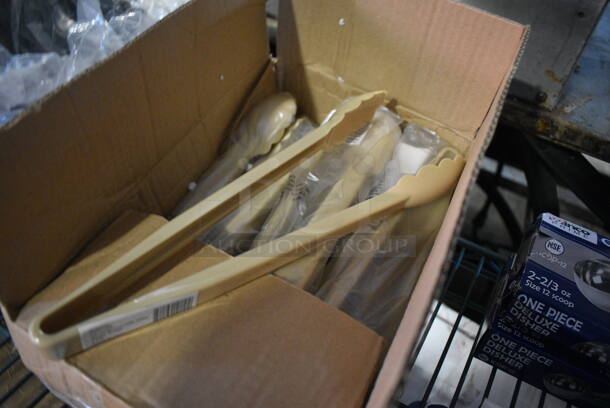 ALL ONE MONEY! Lot of BRAND NEW IN BOX! Tan Poly Tongs! 11.5" - Image 2 of 3