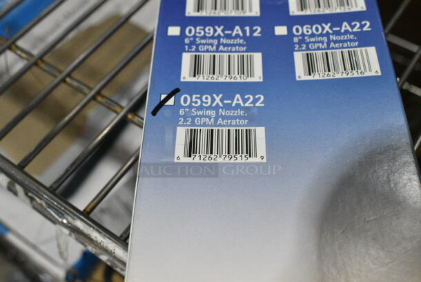 2 BRAND NEW SCRATCH AND DENT! Items Including T&S 059X-A22 6" Swing Nozzle with 2.2 GPM Aerator, Regency 600FWM812 Faucet Wall 8"C Swing Spout No Lead. 2 Times Your Bid!  - Image 4 of 7