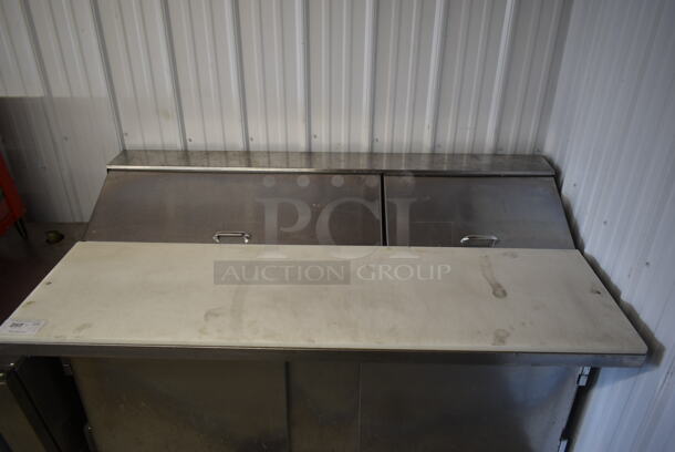 Beverage Air SUR60-16C Stainless Steel Commercial Sandwich Salad Prep Table Bain Marie Mega Top on Commercial Casters. 115 Volts, 1 Phase. Tested and Powers On But Does Not Get Cold - Image 2 of 8