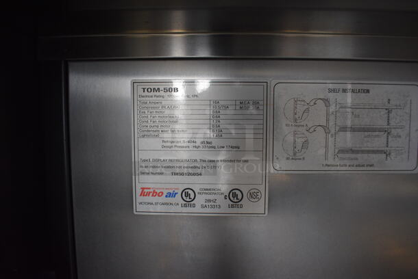 Turbo Air Model TOM-50B Metal Commercial Floor Style Open Grab N Go Merchandiser w/ Metal Shelves. 120 Volts, 1 Phase. 51x27x78. Cannot Test - Unit Needs New Plug Head - Image 4 of 5