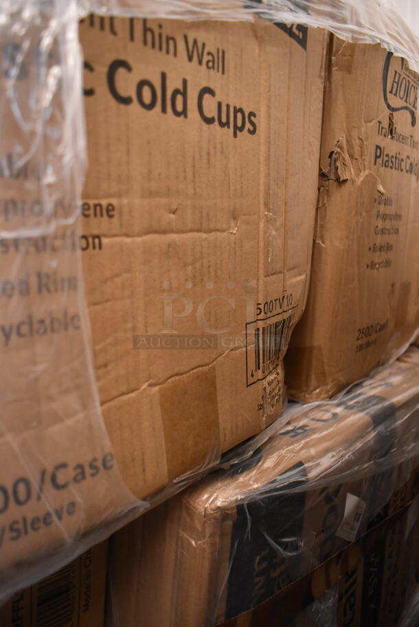 PALLET LOT of 29 BRAND NEW Boxes Including Enjay Gold Embossed Rounds, Lavex Natural Hardwound Roll Towels, 2 Box Silver Visions Cutlery, 612FFL1230 Choice Foil Steam Table Pan Lid - Full Size - 50/Case, 2 Box 500TW10 Choice 10 oz. Translucent Thin Wall Plastic Cold Cup - 2500/Case, 2 Box Dart 10CPWQR Quiet Classic 10 1/4" 3 Compartment White Laminated Round Foam Plate - 500/Case, 3052116 Plastic Kids Cup with Reusable Lid and Curly Straw - 250/Case, 394360M Noble Products Powdered Disposable Vinyl Gloves for Foodservice - 1000/Case, Choice 1 oz Portion Cups, 500CC9 Choice 9 oz. Clear PET Customizable Plastic Squat Cold Cup - 1000/Case, 760SOUP6WPL Choice 6 oz. White Double Poly-Coated Paper Food Cup with Vented Plastic Lid - 250/Case, 795KFTL32RPE Choice 16-32 oz. Round PET Take-Out Lid - 300/Case. 29 Times Your Bid!  - Image 7 of 12