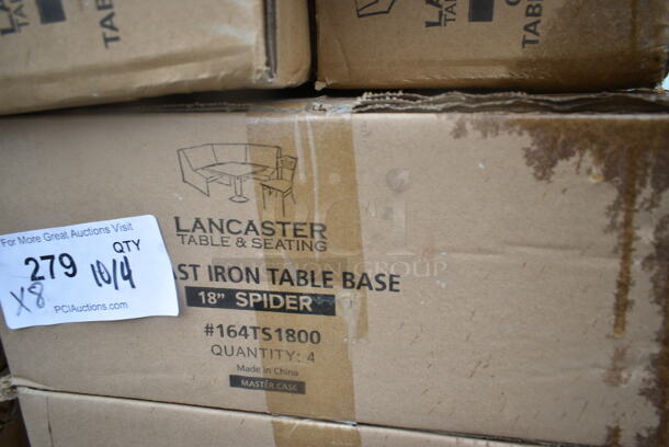 8 Boxes of 4 BRAND NEW SCRATCH AND DENT! Lancaster Table & Seating 164TS1800 18" Cast Iron Table Base Spider. 8 Times Your Bid! May Be Missing Pieces.  - Image 3 of 9
