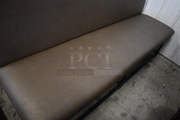 Brown Bench w/ Back Rest on Black Metal Frame. 72x26x39 - Image 3 of 3