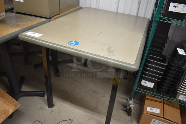 Green Dining Height Wheelchair Accessible Table on 4 Black Metal Table Legs. 42x30x30 - Image 3 of 3