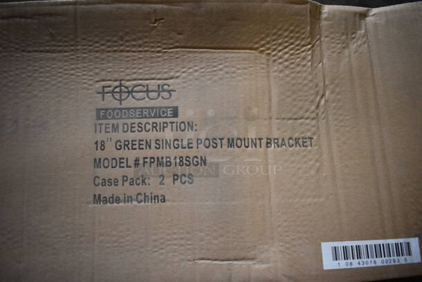 ALL ONE MONEY! Lot of 6 BRAND NEW IN BOX! Focus Green Single Post Mount Bracket. 20.5x2x7.5 - Image 3 of 3