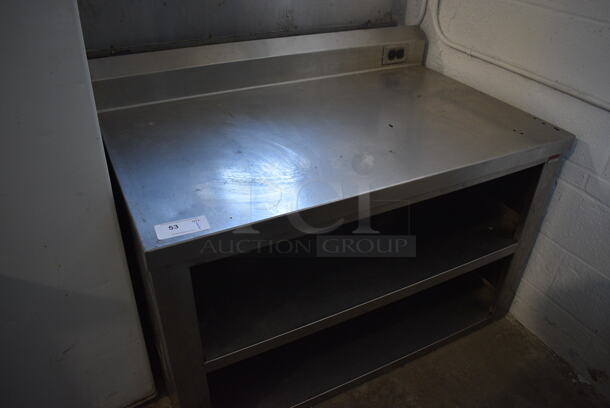 Stainless Steel Commercial Table w/ Back Splash and 2 Under Shelves. 48x30x37 - Image 2 of 4
