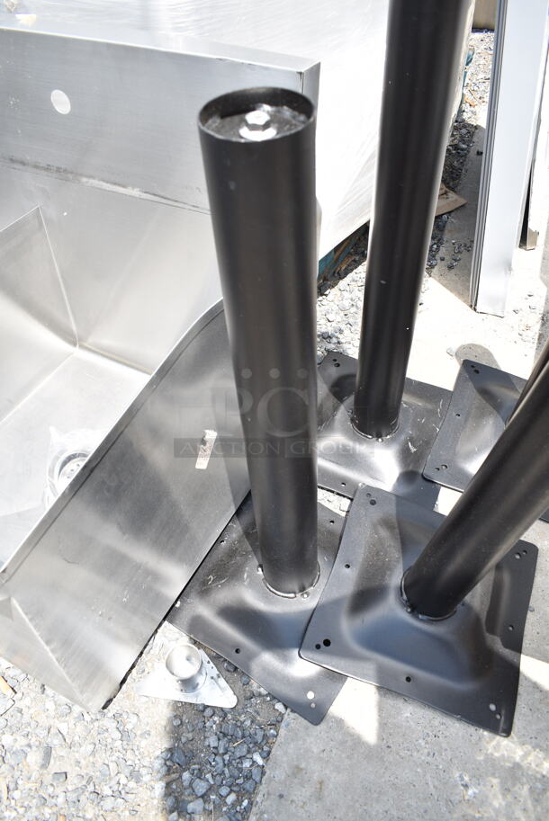 4 BRAND NEW SCRATCH AND DENT! Lancaster Table & Seating Black Metal Table Base Columns. 4 Times Your Bid! - Image 3 of 3