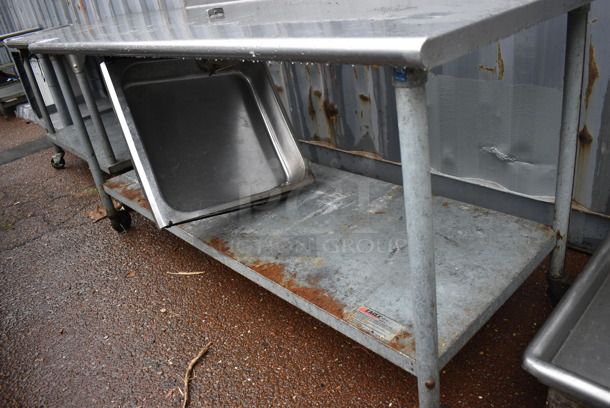 Stainless Steel Table w/ Drawer, Back Splash and Metal Under Shelf. 72x30x39 - Image 3 of 4