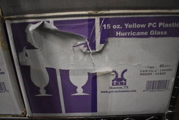 ALL ONE MONEY! Lot of 10 Yellow Poly Hurricane Beverage Glasses. 3x3x8 - Image 4 of 4