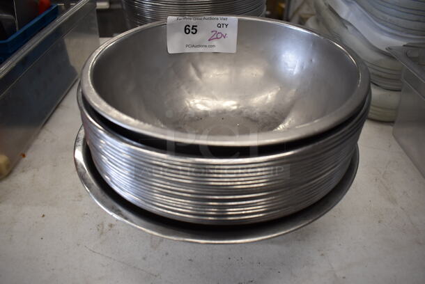 20 Various Metal Bowls. Includes 12.25x12.25x4.5. 20 Times Your Bid!