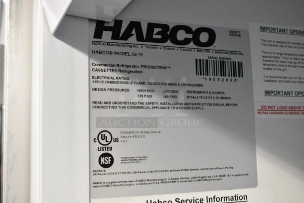 2019 Habco SE18 Metal Commercial Single Door Reach In Cooler Merchandiser w/ Poly Coated Racks. 115 Volts, 1 Phase. Tested and Working! - Image 4 of 4