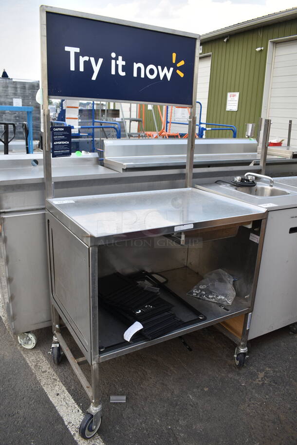 Stainless Steel Cart w/ Under Shelf on Commercial Casters. Does Not Include Contents.  - Image 1 of 6