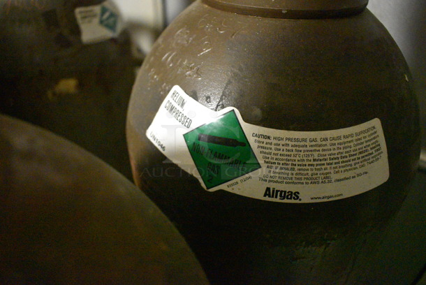 4 Metal Helium Tanks. 8x8x57. Buyer Must Pick Up - We Will Not Ship This Item. 4 Times Your Bid! (kitchen) - Image 5 of 6