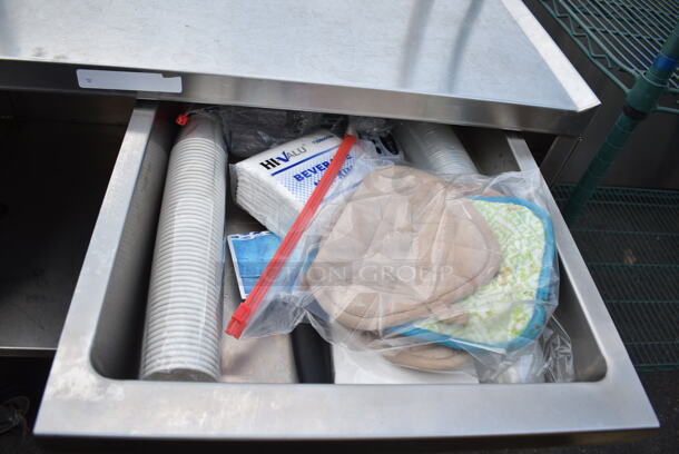 Stainless Steel Cart w/ Drawer and Under Shelf on Commercial Casters.  - Image 4 of 6