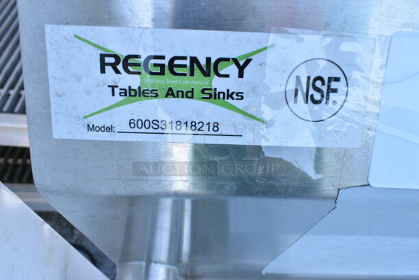 BRAND NEW SCRATCH AND DENT! Regency 600S31818218 Stainless Steel 3 Bay Sink w/ Dual Drain Boards. No Legs. - Image 3 of 3