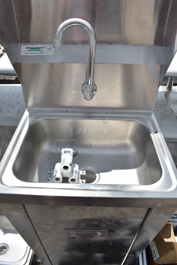 BRAND NEW SCRATCH AND DENT! Regency 600HS17FPB Hands Free Hand Sink with Pedestal Base - Image 3 of 6