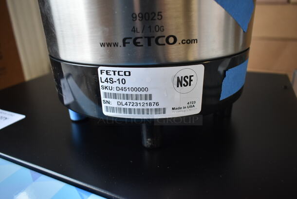 BRAND NEW SCRATCH AND DENT! Fetco L4S-10 Luxus 1 Gallon Stainless Steel Coffee Server - Image 6 of 11