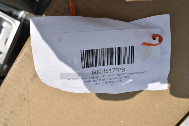 BRAND NEW SCRATCH AND DENT! Regency 600HS17FPB Hands Free Hand Sink with Pedestal Base - Image 5 of 6